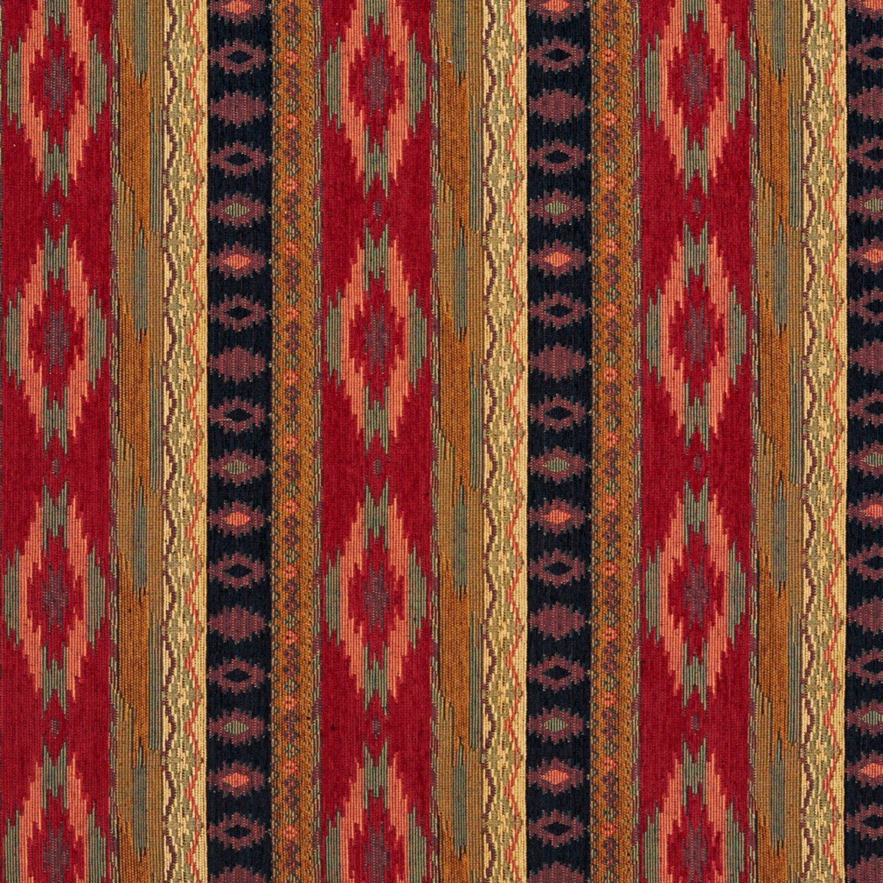 Upholstery Fabric - Red & Burgundy Global,Southwestern,Stripe Upholstery Fabric 54 Inches"